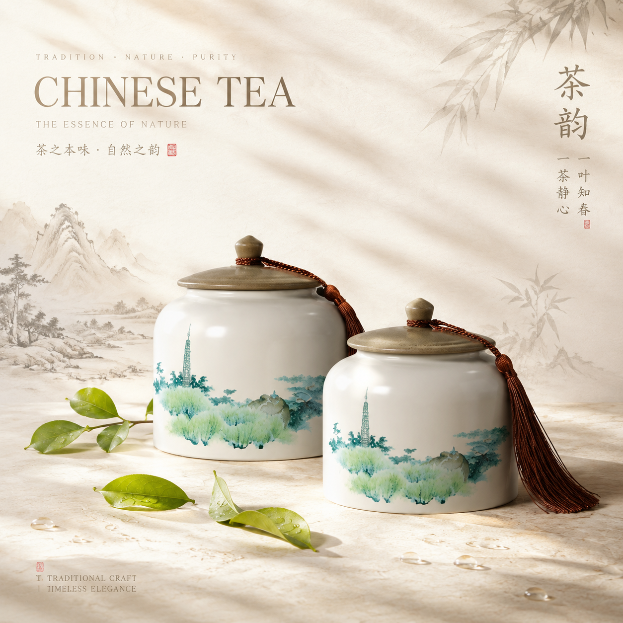 Mountain and Water Wooden Box Jasmine Tea【300g】