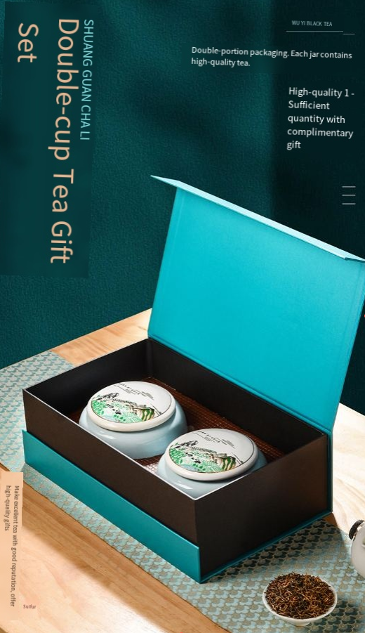 Jin Jun Mei Tea Ceramic Double Jar Gift Box【250g】