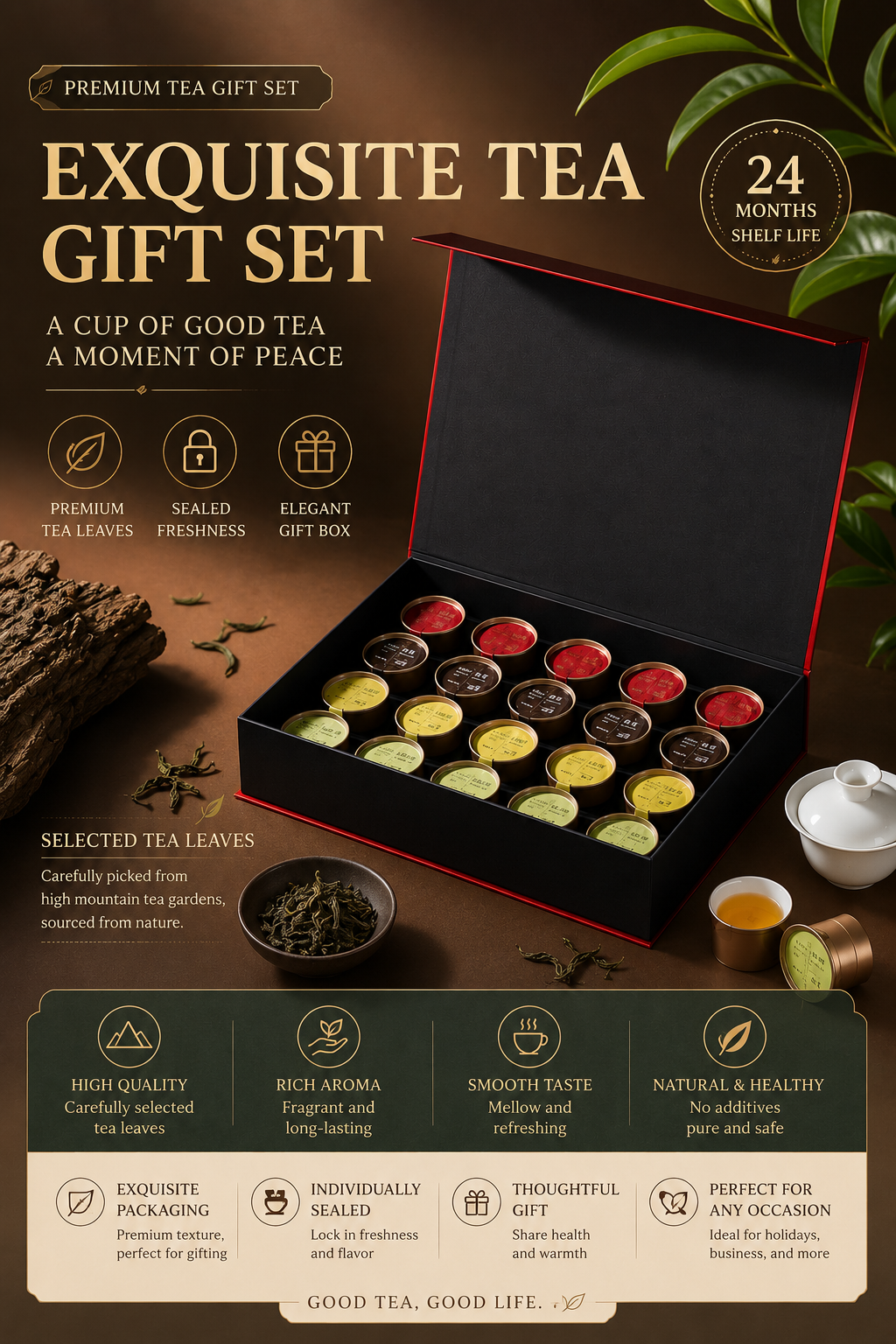 (recommend)A Fortune Comes and Goes: Chinese Tea (24 cans, 100g each)