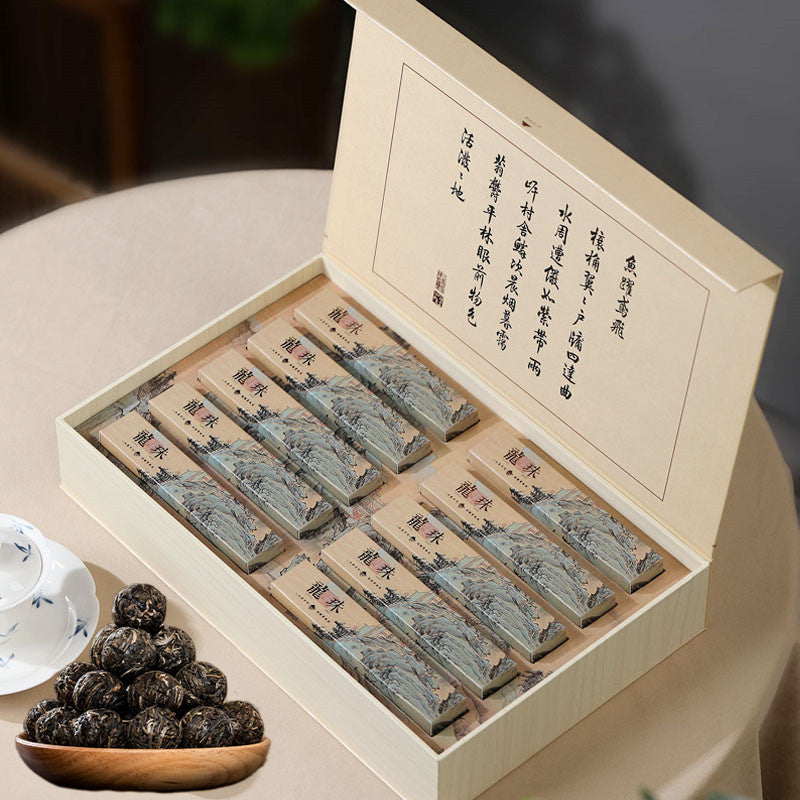 (recommend)Dragon Pearl Pu-erh Tea, Ripe Tea, Premium Gift Box【210g】